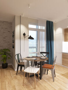 Фото № 5: Дизайн-проект двухкомнатной квартиры 60.5  м² Стиль Современный для ЖК Испанские Кварталы