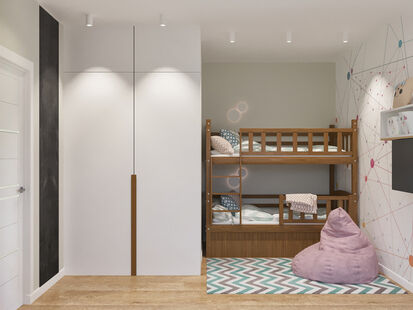 Фото № 3: Дизайн-проект двухкомнатной квартиры 60.5  м² Стиль Современный для ЖК Испанские Кварталы