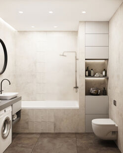 Фото № 4: Дизайн-проект квартиры-студии 35.87  м² Стиль Минимализм для ЖК Фестиваль Парк