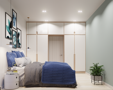 Фото № 5: Дизайн-проект двухкомнатной квартиры 58.8  м² Скандинавский стиль для ЖК Ладожский Парк