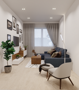 Фото № 6: Дизайн-проект двухкомнатной квартиры 58.8  м² Скандинавский стиль для ЖК Ладожский Парк