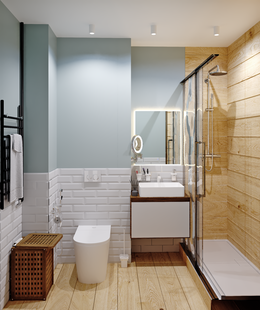 Фото № 2: Дизайн-проект двухкомнатной квартиры 58.8  м² Скандинавский стиль для ЖК Ладожский Парк