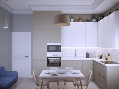 Фото № 2: Дизайн-проект трехкомнатной квартиры 79.7  м² Стиль Модернизм для ЖК Московский