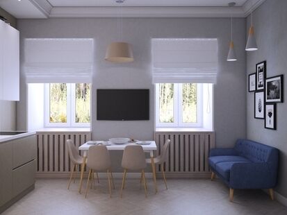 Фото № 4: Дизайн-проект трехкомнатной квартиры 79.7  м² Стиль Модернизм для ЖК Московский