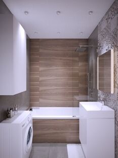 Фото № 6: Дизайн-проект трехкомнатной квартиры 79.7  м² Стиль Модернизм для ЖК Московский