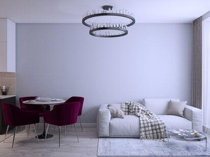 Фото № 1: Дизайн-проект двухкомнатной квартиры 47.05  м² Стиль Модернизм для ЖК Морская Звезда