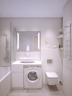 Фото № 3: Дизайн-проект двухкомнатной квартиры 47.05  м² Стиль Модернизм для ЖК Морская Звезда