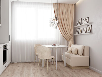 Фото № 5: Дизайн-проект трехкомнатной квартиры 75.31  м² Стиль Современный для ЖК Московский