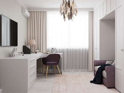 Фото № 6: Дизайн-проект трехкомнатной квартиры 75.31  м² Стиль Современный для ЖК Московский