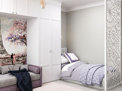 Фото № 2: Дизайн-проект трехкомнатной квартиры 75.31  м² Стиль Современный для ЖК Московский