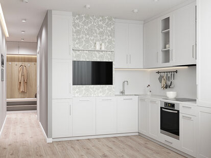 Фото № 3: Дизайн-проект трехкомнатной квартиры 75.31  м² Стиль Современный для ЖК Московский