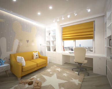 Фото № 3: Дизайн-проект трехкомнатной квартиры 81.08  м² Стиль Эклектика для ЖК Московский