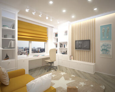 Фото № 6: Дизайн-проект трехкомнатной квартиры 81.08  м² Стиль Эклектика для ЖК Московский