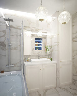 Фото № 5: Дизайн-проект трехкомнатной квартиры 81.08  м² Стиль Эклектика для ЖК Московский