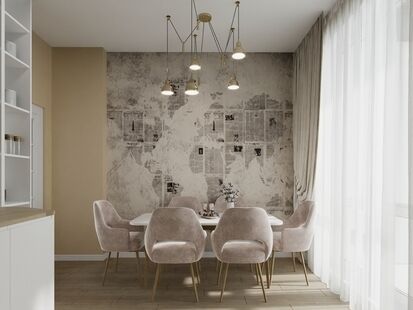 Фото № 4: Дизайн-проект четырехкомнатной квартиры 85.35  м² Скандинавский стиль для ЖК Скандинавия