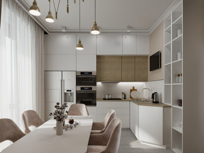 Фото № 6: Дизайн-проект четырехкомнатной квартиры 85.35  м² Скандинавский стиль для ЖК Скандинавия