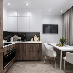 Фото № 6: Дизайн-проект однокомнатной квартиры 38.6  м² Скандинавский стиль для ЖК Грин Парк