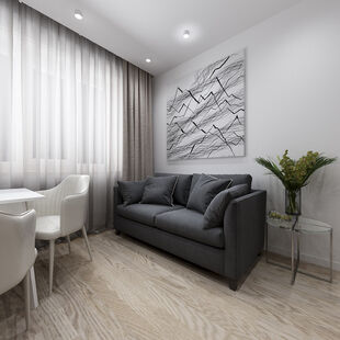 Фото № 1: Дизайн-проект однокомнатной квартиры 38.6  м² Скандинавский стиль для ЖК Грин Парк