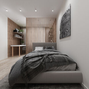 Фото № 4: Дизайн-проект однокомнатной квартиры 38.6  м² Скандинавский стиль для ЖК Грин Парк