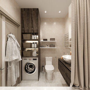 Фото № 3: Дизайн-проект однокомнатной квартиры 38.6  м² Скандинавский стиль для ЖК Грин Парк