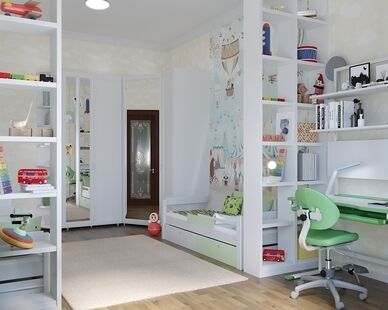 Фото № 3: Дизайн-проект детской 20.0  м² Скандинавский стиль для ЖК Московский