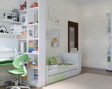 Фото № 2: Дизайн-проект детской 20.0  м² Скандинавский стиль для ЖК Московский