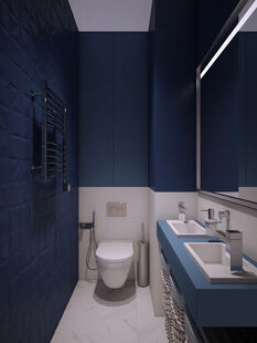 Фото № 2: Дизайн-проект двухкомнатной квартиры 43.45  м² Стиль Минимализм для ЖК Скандинавия