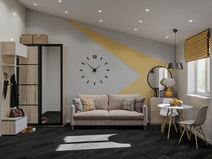 Фото № 1: Дизайн-проект квартиры-студии 18.0  м² Скандинавский стиль для ЖК Московский