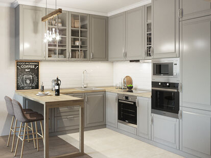 Фото № 6: Дизайн-проект трехкомнатной квартиры 64.37  м² Стиль Современный для ЖК Мещерский Лес