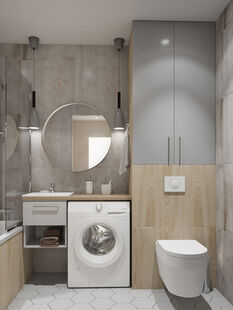 Фото № 4: Дизайн-проект трехкомнатной квартиры 64.37  м² Стиль Современный для ЖК Мещерский Лес