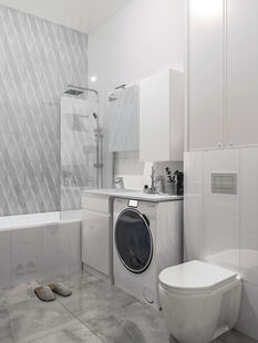 Фото № 5: Дизайн-проект двухкомнатной квартиры 40.3  м² Стиль Минимализм для ЖК Аалто