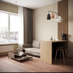 Фото № 5: Дизайн-проект двухкомнатной квартиры 42.9  м² Стиль Минимализм для ЖК Хэдлайнер