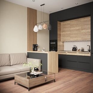 Фото № 3: Дизайн-проект двухкомнатной квартиры 42.9  м² Стиль Минимализм для ЖК Хэдлайнер