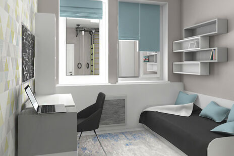 Фото № 5: Дизайн-проект трехкомнатной квартиры 89.5  м² Стиль Контемпорари для ЖК Бунинские Луга