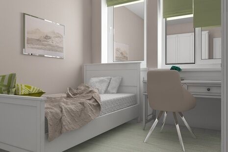 Фото № 3: Дизайн-проект трехкомнатной квартиры 89.5  м² Стиль Контемпорари для ЖК Бунинские Луга