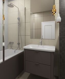 Фото № 4: Дизайн-проект трехкомнатной квартиры 89.5  м² Стиль Контемпорари для ЖК Бунинские Луга