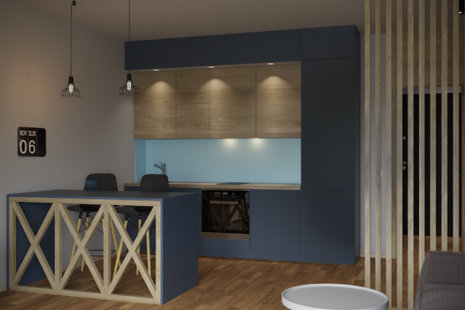 Фото № 1: Дизайн-проект квартиры-студии 30.49  м² Стиль Лофт для ЖК в г. Прага