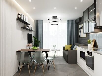 Фото № 3: Дизайн-проект двухкомнатной квартиры 63.18  м² Стиль Модернизм для ЖК Квартал Звездный