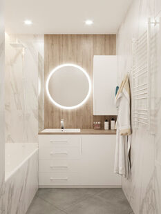 Фото № 5: Дизайн-проект двухкомнатной квартиры 63.18  м² Стиль Модернизм для ЖК Квартал Звездный