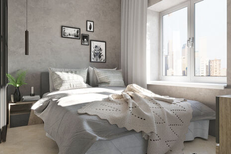 Фото № 5: Дизайн-проект однокомнатной квартиры 43.62  м² Стиль Модернизм для ЖК Московский