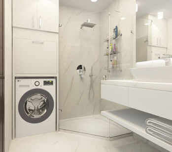 Фото № 1: Дизайн-проект совмещенного санузла 4.0  м² Стиль Минимализм для ЖК Московский