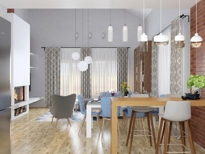 Фото № 3: Дизайн-проект пятикомнатной квартиры 221.89  м² Стиль Эклектика для днп лесная сказка