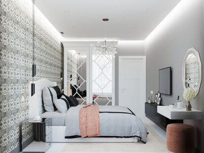 Фото № 4: Дизайн-проект зала 7.5  м² Стиль Лофт для ЖК Московский