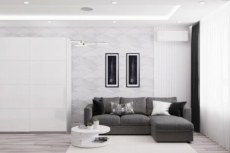 Фото № 1: Дизайн-проект зала 7.5  м² Стиль Лофт для ЖК Московский