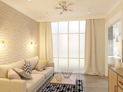 Фото № 1: Дизайн-проект трехкомнатной квартиры 66.68  м² Скандинавский стиль для ЖК Московский