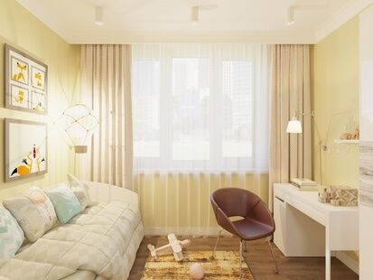 Фото № 4: Дизайн-проект трехкомнатной квартиры 66.68  м² Скандинавский стиль для ЖК Московский