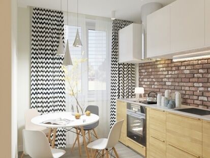 Фото № 3: Дизайн-проект трехкомнатной квартиры 66.68  м² Скандинавский стиль для ЖК Московский