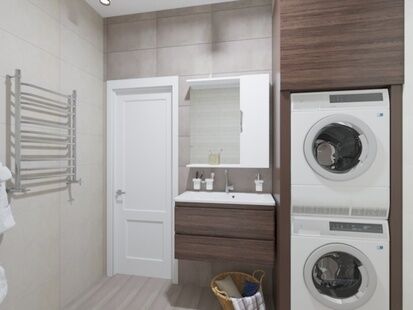 Фото № 2: Дизайн-проект трехкомнатной квартиры 66.68  м² Скандинавский стиль для ЖК Московский