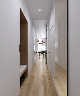 Фото № 4: Дизайн-проект квартиры-студии 29.09  м² Стиль Минимализм для ЖК Хэдлайнер