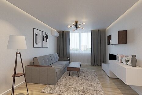 Фото № 1: Дизайн-проект двухкомнатной квартиры 55.48  м² Стиль Минимализм для ЖК Московский